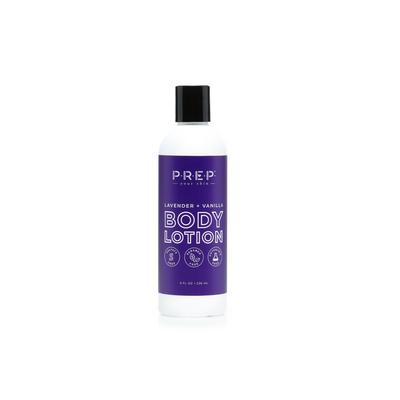 Lavender Vanilla Body Lotion by PREP Your Skin, Front of Bottle